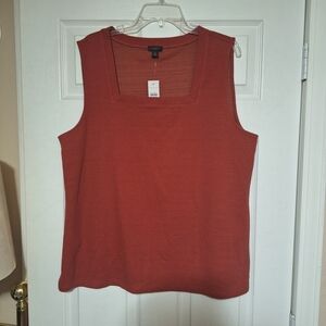 Ann Taylor Factory Rust Square Neck Tank Top Size XXL NWT